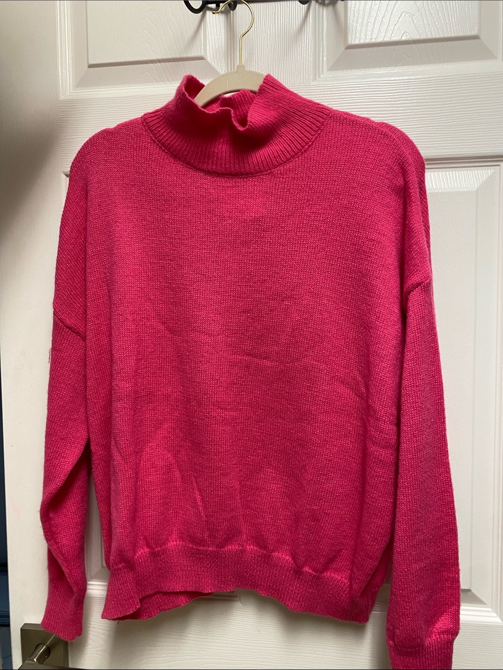 Classic Women's  Fucshia Pink Turtleneck Sweater
